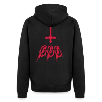666 Le nombre de la bête. - Veste à capuche bio Premium Unisexe - noir - Dos - Nico (187cm)