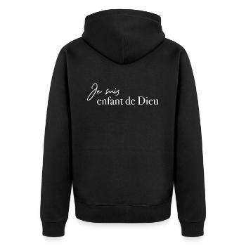 Je suis enfant de Dieu - Veste à capuche bio Premium Unisexe - noir - Dos - Nico (187cm)