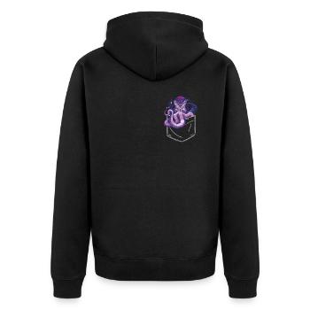 Octopus Kraken Cuttlefish Tier - Unisex Premium Bio Zip Hoodie - Schwarz - Hinten - Nico (187cm)