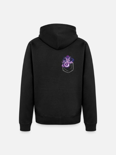 Octopus Octopus Cuttlefish Animal - Unisex Premium Organic Zip Hoodie - black