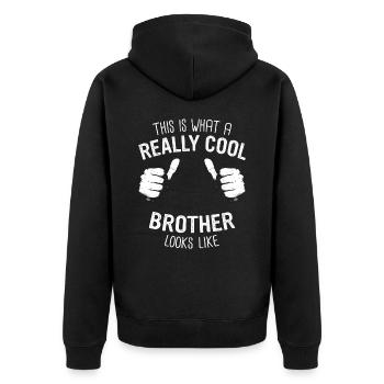 Frère Grand frère Famille - Veste à capuche bio Premium Unisexe - noir - Dos - Nico (187cm)