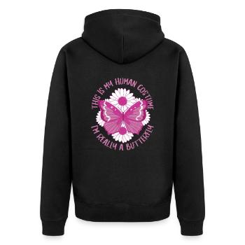 Schmetterling Monarchfalter Bunt Schmetterlinge - Unisex Premium Bio Zip Hoodie - Schwarz - Hinten - Nico (187cm)