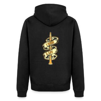 Klarinette Klarinettist Instrument Musik - Unisex Premium Bio Zip Hoodie - Schwarz - Hinten - Nico (187cm)
