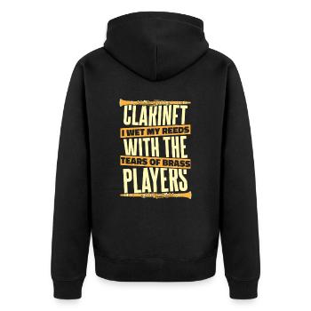 Clarinet Clarinetist Instrument Music - Unisex Premium Organic Zip Hoodie - black - Back - Nico (187cm)