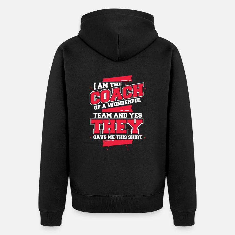 Coach Trainer - Unisex Premium Bio Zip Hoodie - Schwarz