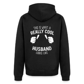 Mari Conjoint Famille Mariage - Veste à capuche bio Premium Unisexe - noir - Dos - Nico (187cm)