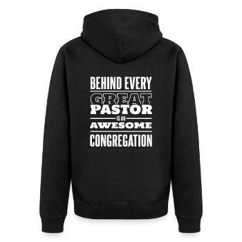 Pastor Pastor Preacher Church Christ - Unisex Premium Organic Zip Hoodie - black - Back - Nico (187cm)