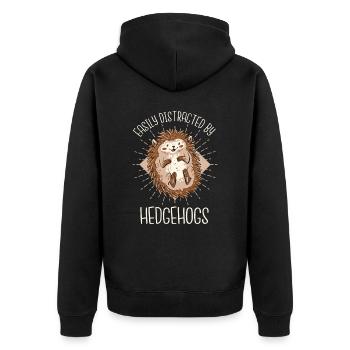 Hérisson Animal épineux Hérisson - Veste à capuche bio Premium Unisexe - noir - Dos - Nico (187cm)
