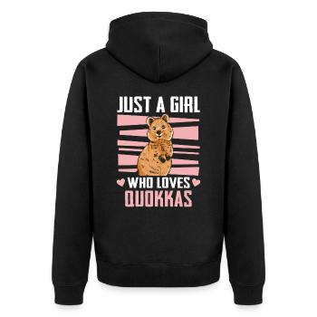 Animal kangourou à queue courte quokka - Veste à capuche bio Premium Unisexe - noir - Dos - Nico (187cm)