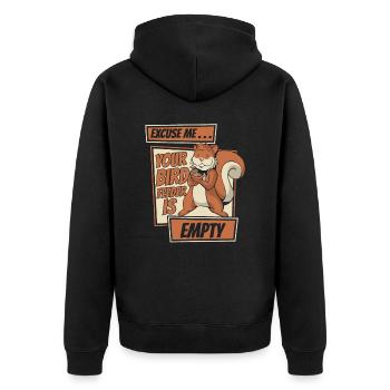 Squirrel Animal - Unisex Premium Organic Zip Hoodie - black - Back - Nico (187cm)