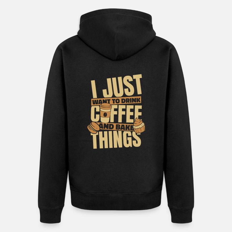 Bäcker Backen - Unisex Premium Bio Zip Hoodie - Schwarz
