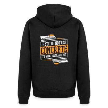 Concrete Polisher Concrete Paver Construction Worker Concrete Zeme - Unisex Premium Organic Zip Hoodie - black - Back - Nico (187cm)