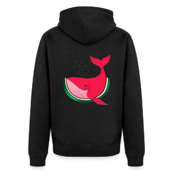 Watermelon Melon Fruit - Unisex Premium Organic Zip Hoodie - black - Back - Nico (187cm)