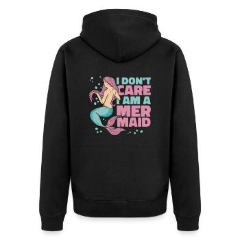 Meerjungfrau Fabel Meerjungfrauen Märchen - Unisex Premium Bio Zip Hoodie - Schwarz - Hinten - Nico (187cm)