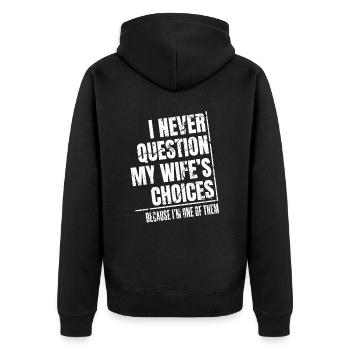 Ehemann Ehegatte Familie Hochzeit - Unisex Premium Bio Zip Hoodie - Schwarz - Hinten - Nico (187cm)