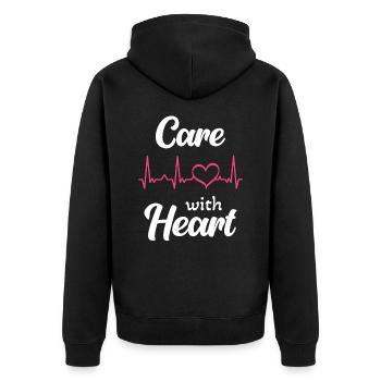 Nurse - Unisex Premium Organic Zip Hoodie - black - Back - Nico (187cm)