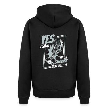 Chanteur de musique vocale chantant - Veste à capuche bio Premium Unisexe - noir - Dos - Nico (187cm)