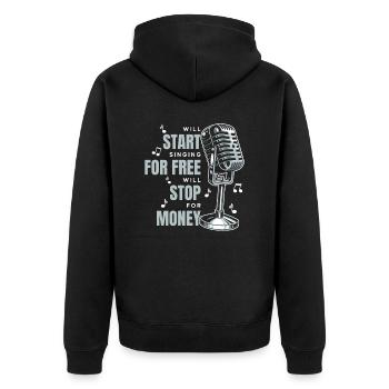 Chanteur de musique vocale chantant - Veste à capuche bio Premium Unisexe - noir - Dos - Nico (187cm)