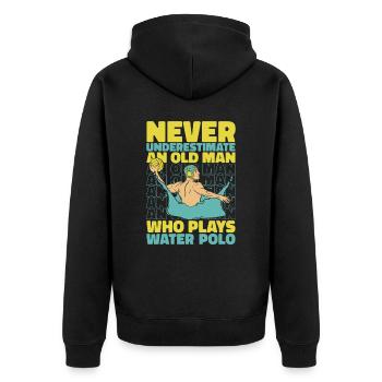 Wasserball Water Polo Sport - Veste à capuche bio Premium Unisexe - noir - Dos - Nico (187cm)