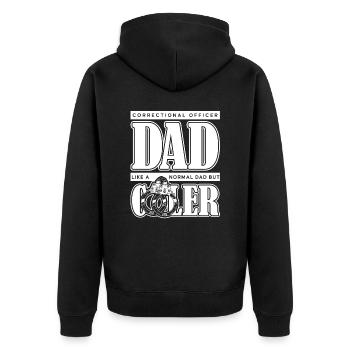 Justizvollzugsbeamter Wärter Vollzugsbeamter - Unisex Premium Bio Zip Hoodie - Schwarz - Hinten - Nico (187cm)