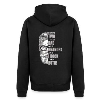 Grand-père Grand-père Famille Fête des pères - Veste à capuche bio Premium Unisexe - noir - Dos - Nico (187cm)