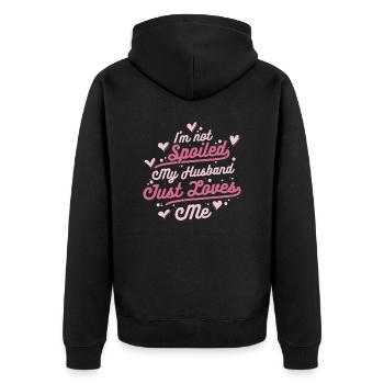 Ehemann Ehegatte Familie Hochzeit - Unisex Premium Bio Zip Hoodie - Schwarz - Hinten - Nico (187cm)