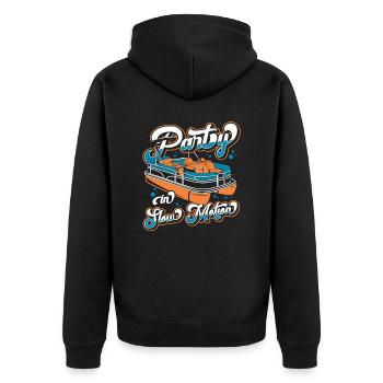 Pontoon boat Captain Pontoon boats - Unisex Premium Organic Zip Hoodie - black - Back - Nico (187cm)