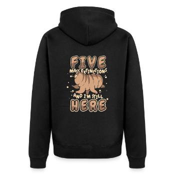 Tardigrade - Unisex Premium Organic Zip Hoodie - black - Back - Nico (187cm)