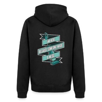 Housekeeping Housekeeper Cleaner Cleaning - Unisex Premium Organic Zip Hoodie - black - Back - Nico (187cm)