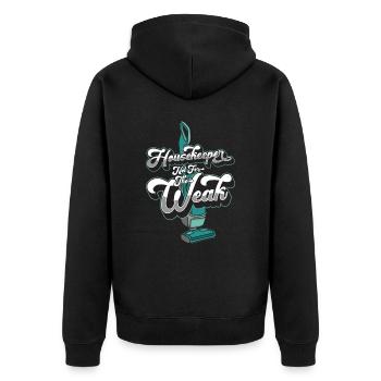 Housekeeping Housekeeper Cleaner Cleaning - Unisex Premium Organic Zip Hoodie - black - Back - Nico (187cm)