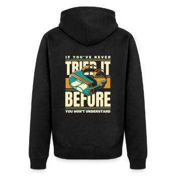 VR Virtual Reality Gaming Gamer Video Games - Unisex Premium Organic Zip Hoodie - black - Back - Nico (187cm)