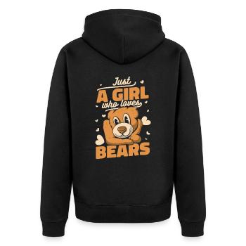 Bear Grizzly Bear Brown Bear Bear - Unisex Premium Organic Zip Hoodie - black - Back - Nico (187cm)