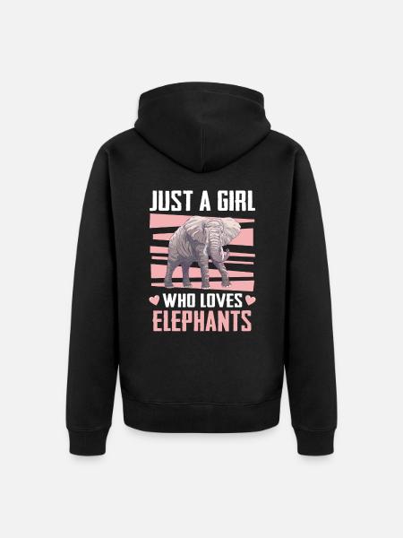 Elephant Animal Elephant Zoo - Unisex Premium Organic Zip Hoodie - black