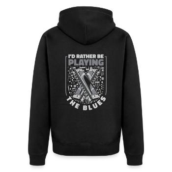 Harmonica Harmonica Musique Instrument - Veste à capuche bio Premium Unisexe - noir - Dos - Nico (187cm)