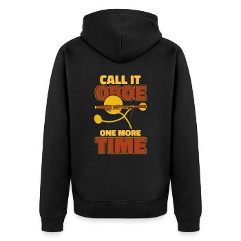 Fagott Bassoon Instrument Musik - Unisex Premium Bio Zip Hoodie - Schwarz - Hinten - Nico (187cm)