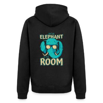 Elefant Tier Elefanten Zoo - Unisex Premium Bio Zip Hoodie - Schwarz - Hinten - Nico (187cm)