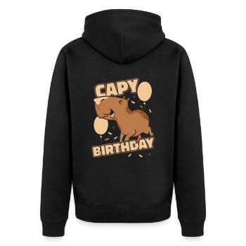 Capybara rongeur animal - Veste à capuche bio Premium Unisexe - noir - Dos - Nico (187cm)