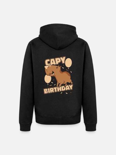 Capybara rodent animal - Unisex Premium Organic Zip Hoodie - black