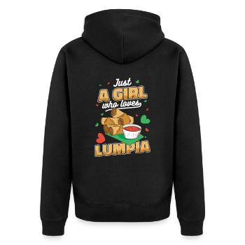 Lumpia Philippines Filipino Food - Veste à capuche bio Premium Unisexe - noir - Dos - Nico (187cm)