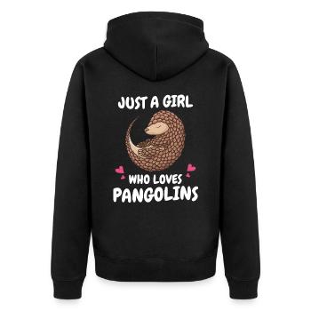 Pangolin Tier Pangoline vom Aussterben bedrohte Ar - Unisex Premium Bio Zip Hoodie - Schwarz - Hinten - Nico (187cm)