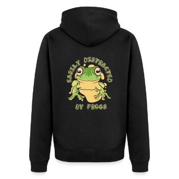 Crapaud grenouille - Veste à capuche bio Premium Unisexe - noir - Dos - Nico (187cm)