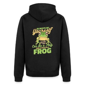 Crapaud grenouille - Veste à capuche bio Premium Unisexe - noir - Dos - Nico (187cm)
