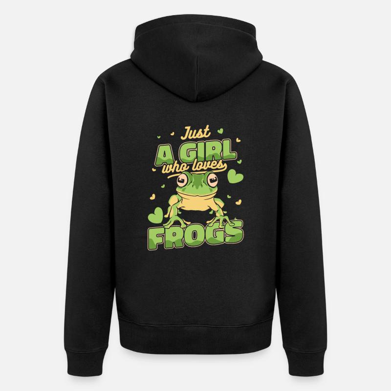 Frosch Kröte - Unisex Premium Bio Zip Hoodie - Schwarz