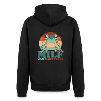 Crapaud grenouille - Veste à capuche bio Premium Unisexe - noir - Dos - Nico (187cm)