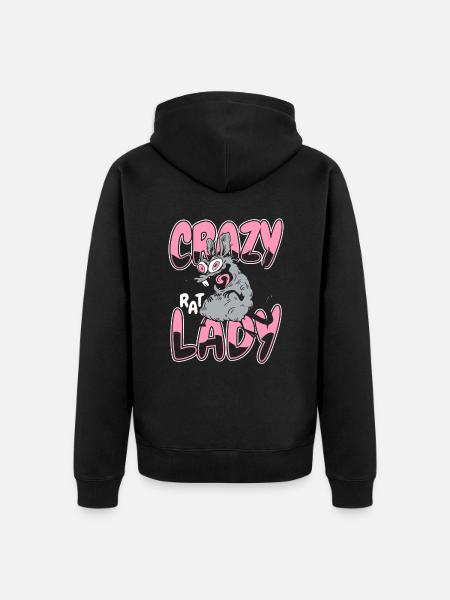 Rat animal Rat rodent - Unisex Premium Organic Zip Hoodie - black