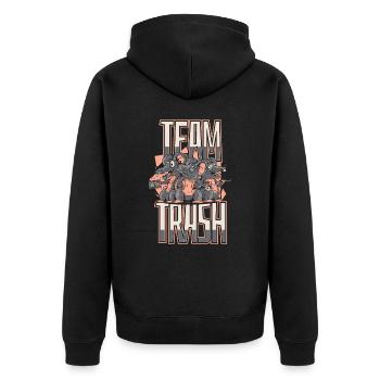 Ratte Tier Ratten Nagetier - Unisex Premium Bio Zip Hoodie - Schwarz - Hinten - Nico (187cm)