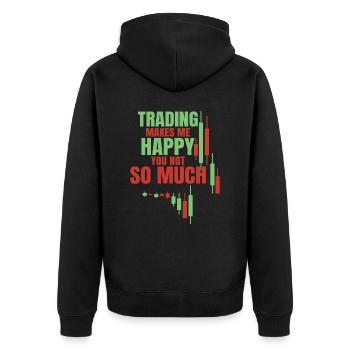 Stock Trading Trader Exchange Trading Stocks - Unisex Premium Organic Zip Hoodie - black - Back - Nico (187cm)