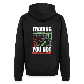 Stock Trading Trader Exchange Trading Stocks - Unisex Premium Organic Zip Hoodie - black - Back - Nico (187cm)