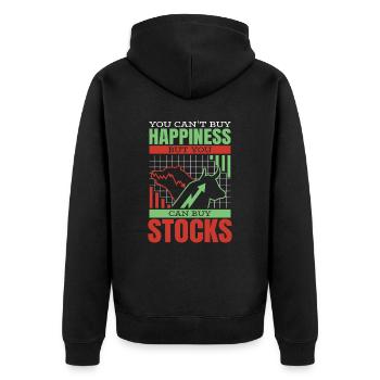 Stock Trading Trader Stock Exchange Trading Stocks - Unisex Premium Organic Zip Hoodie - black - Back - Nico (187cm)
