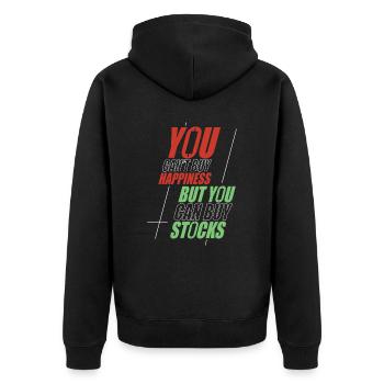 Stock Trading Trader Exchange Trading Stocks - Unisex Premium Organic Zip Hoodie - black - Back - Nico (187cm)